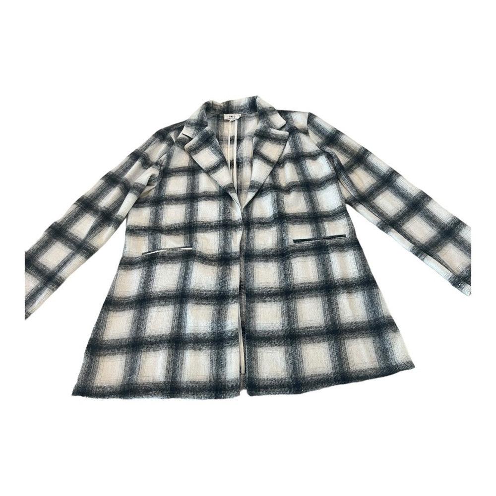 Boutique LA Checkered Black White Long Blazer Jacket Size Large Super Soft ! BTC - Picture 12 of 12